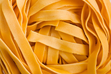 Image showing macro shot of pasta tagliatelle 