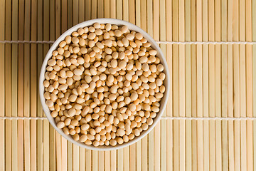 Image showing soya beans in ceramic bowl