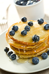 Image showing tasty pancakes with blueberries