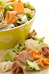 Image showing raw colored pasta