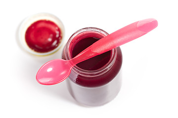 Image showing baby food in glass jar