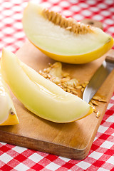 Image showing cut honeydew melon