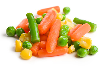 Image showing mixed vegetables on white background