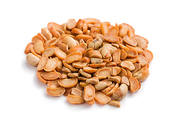 Image showing roasted soya beans on white