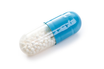 Image showing blue medical capsules