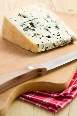 Image showing blue cheese on kitchen table