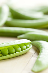 Image showing green peas pods