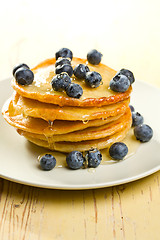 Image showing tasty pancakes with blueberries