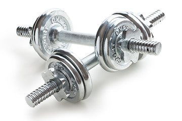 Image showing chrome dumbells