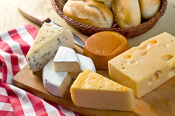 Image showing still life with cheeses