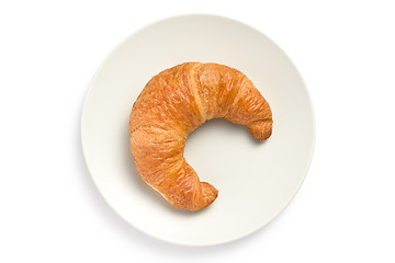 Image showing fresh croissant on plate