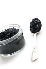 Image showing black caviar in spoon