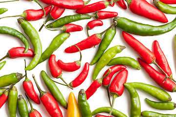 Image showing red and green hot peppers