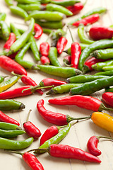 Image showing red and green hot peppers