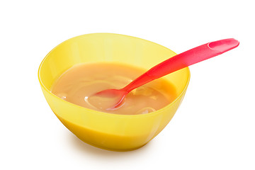 Image showing baby food in plastic bowl
