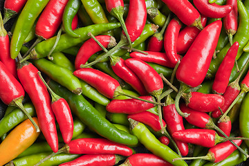 Image showing hot peppers background