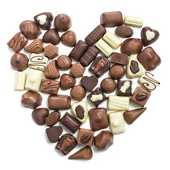 Image showing chocolate pralines heart