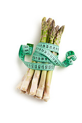 Image showing asparagus with measuring tape