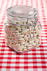 Image showing white beans in glass jar