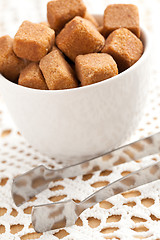 Image showing brown cubes of sugar