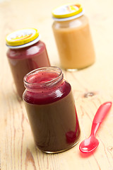 Image showing baby food in glass jar