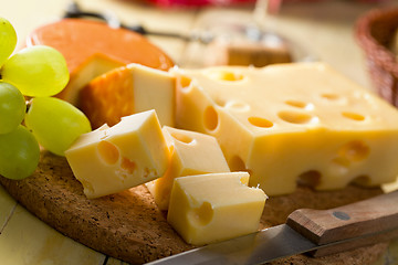 Image showing still life with cheeses