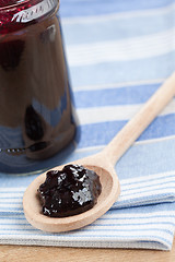 Image showing fruity jam in glass jar