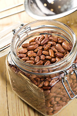 Image showing red beans in glass jar