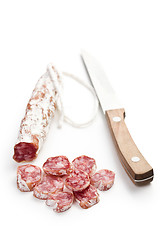 Image showing white salami sausage