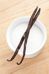 Image showing vanilla beans with sugar