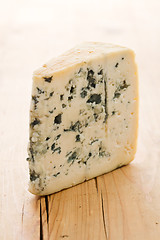Image showing blue cheese on kitchen table