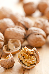 Image showing walnuts on wooden table