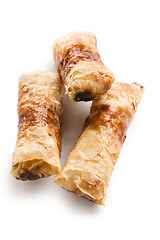 Image showing spring rolls on white background