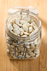 Image showing white beans in glass jar