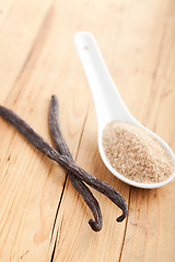 Image showing vanilla beans with sugar