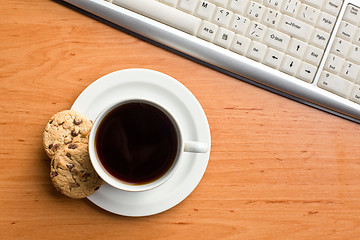 Image showing  breakfast in office