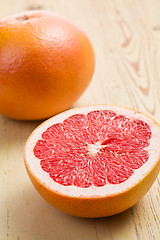 Image showing sliced red grapefruit