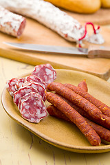 Image showing sliced sausage