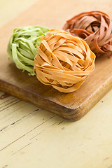 Image showing colorful pasta tagliatelle 