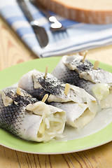 Image showing rollmops on plate