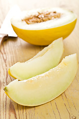 Image showing cut honeydew melon