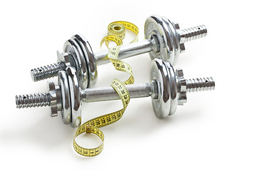 Image showing chrome dumbells