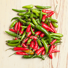 Image showing red and green hot peppers