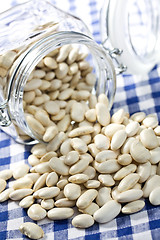 Image showing white beans in glass jar