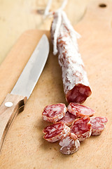 Image showing white salami sausage