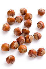 Image showing hazelnuts on white background