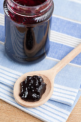 Image showing fruity jam in glass jar