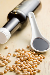 Image showing soy sauce in ceramic spoon