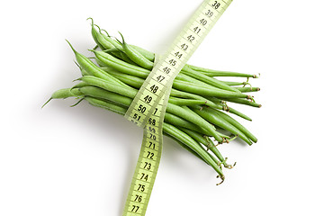 Image showing bean pods with measuring tape