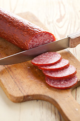 Image showing fresh salami